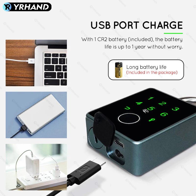 Fingerprint Lock Keyless Waterproof Tuya App Anti-Theft Smart Lock Fingerprint Padlock Intelligent Safety Electronic Door Lock Vue