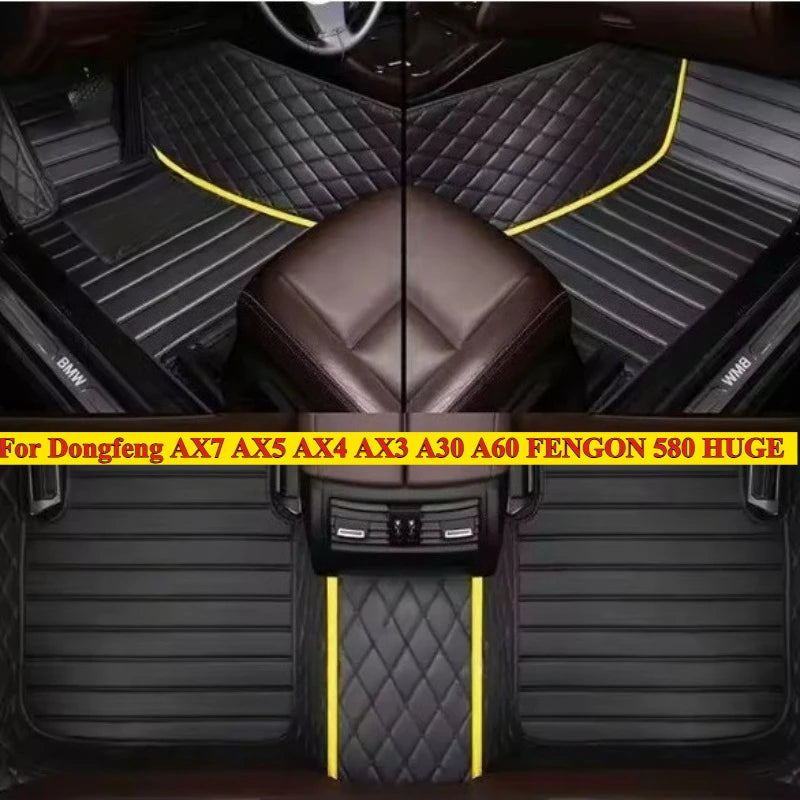 Custom Car Floor Mats For Dongfeng AX7 AX5 AX4 AX3 A30 A60 FENGON 580 HUGE 2023-2026 Interior Accessories Carpet Rugs Trunk Foot Vue
