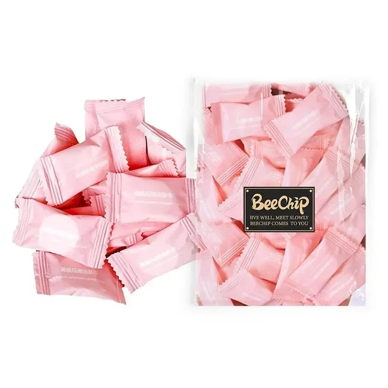 50PCS For Sensitive Towels Compressed Compressed Bag Suitable Travel Face Pack In Skin Cotton Cleansing Towel Disposable Vue