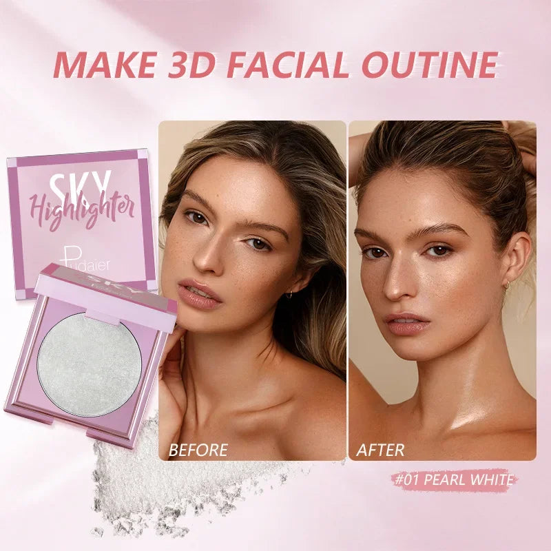 Makeup Highlighting Powder Pearlescent Glitter Highlighter Bronzers Palette Waterproof Long-lasting Face Iluminador Maquiagem Vue