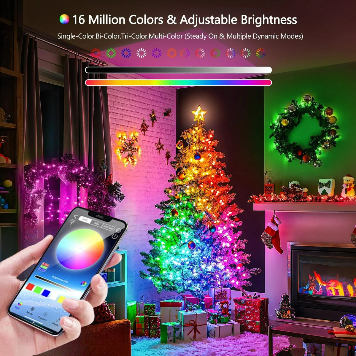 RGBIC Dream Color Addressable LED String Light WS2812B USB Bluetooth Remote Music Sync Waterproof Fairy Lamp For Christmas Decor Vue