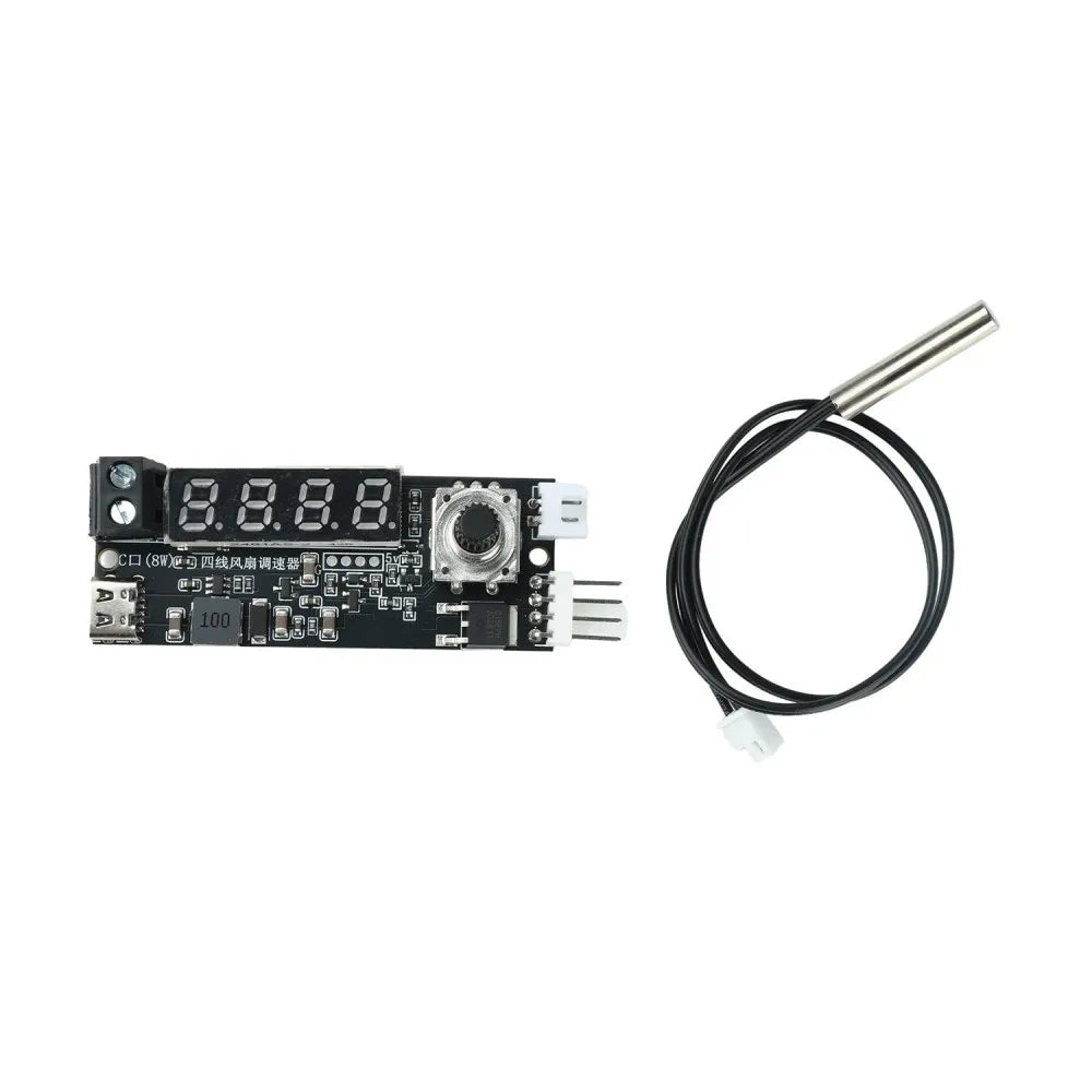 5V/12V 4Pin PWM Fan Speed Controller Smart Temp Control Module Type-C Digital Temp RPM NTC Probe PC Aquarium Greenhouse Cooling Vue Default Title