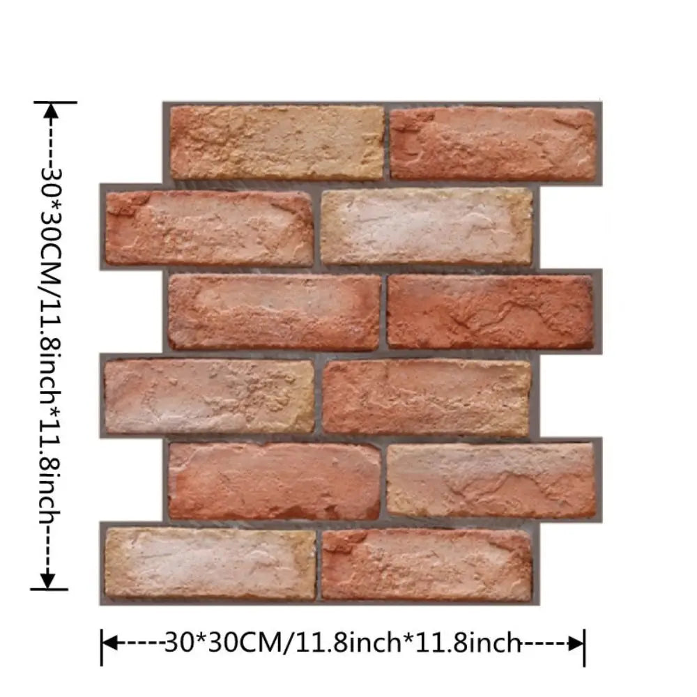 Waterproof 3D Imitation Brick Wall Stickers Lightweight PVC Moisture-proof Self-Adhesive 3D Wall Panel Self-adhesive 30cmX30cm Vue