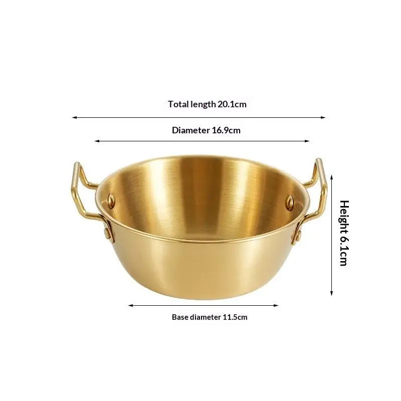 304 Stainless Steel Instant Noodle Bowl Korean Rice Wine Handle Salad Vue A9