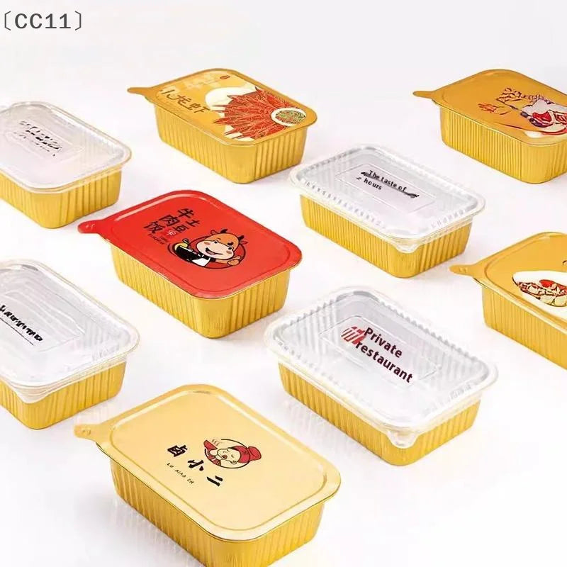 CC11Aluminum Foil Lunch Box Gold Sealed Disposable Takeaway Packaging Vue
