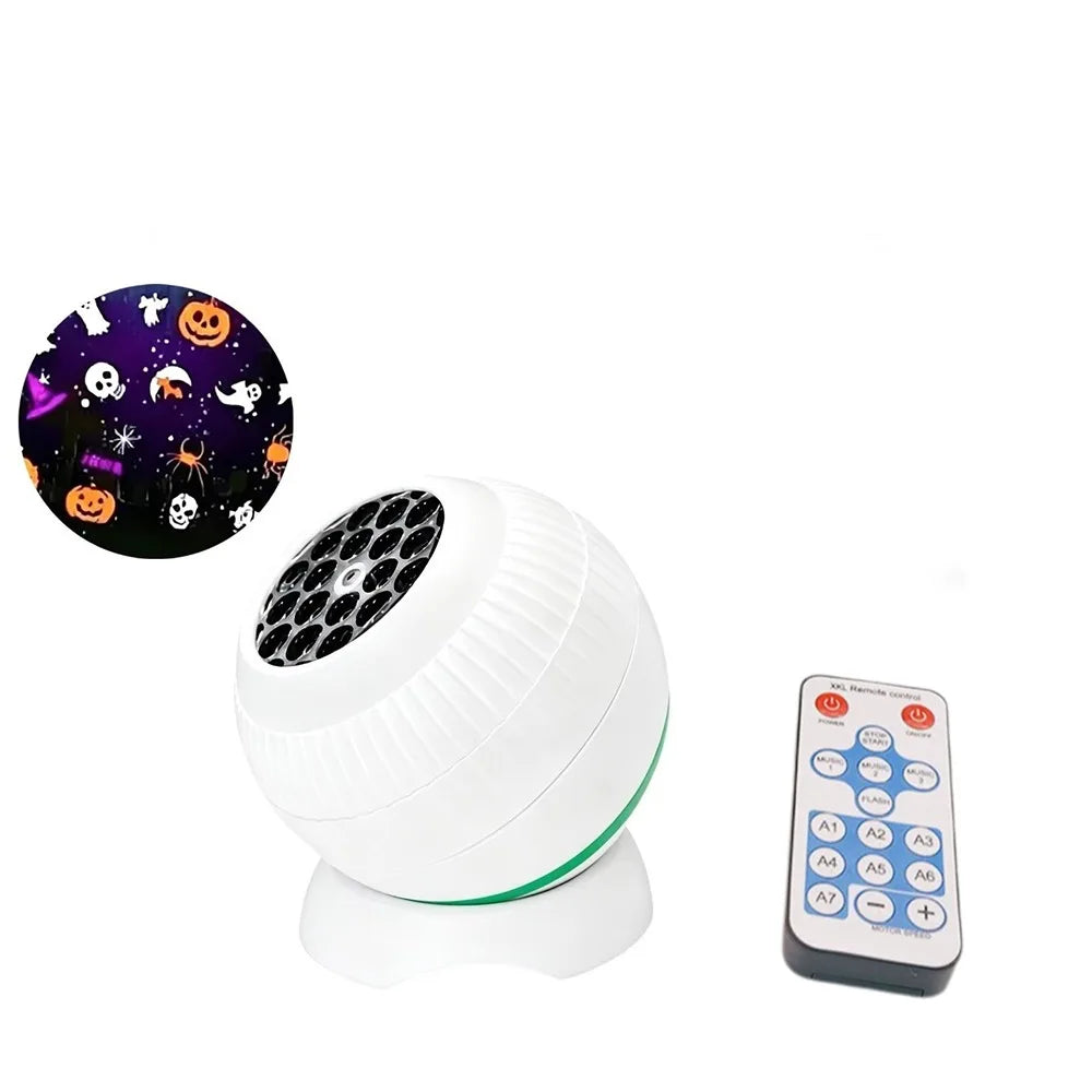 360° Rotating Ocean Projector Light USB Starry Sky Projection Dynamic Night Light Dynamic Projector Decorative Lamp Vue Halloween Pattern
