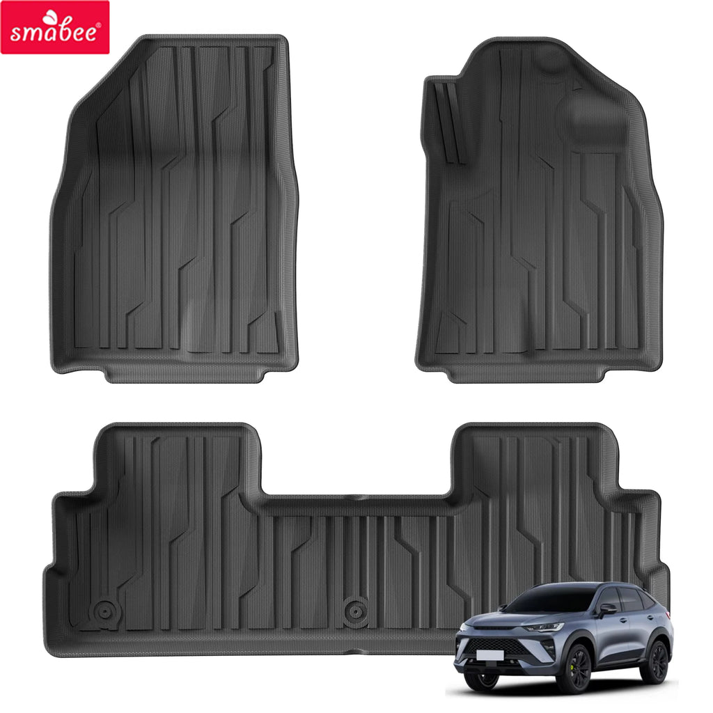 Smabee Right Drive for GWM Haval H6 HEV 2023 2024 (Rear Floor No Middle Tunnel) TPE Car All-weather Floor Mats Accessoreis Vue