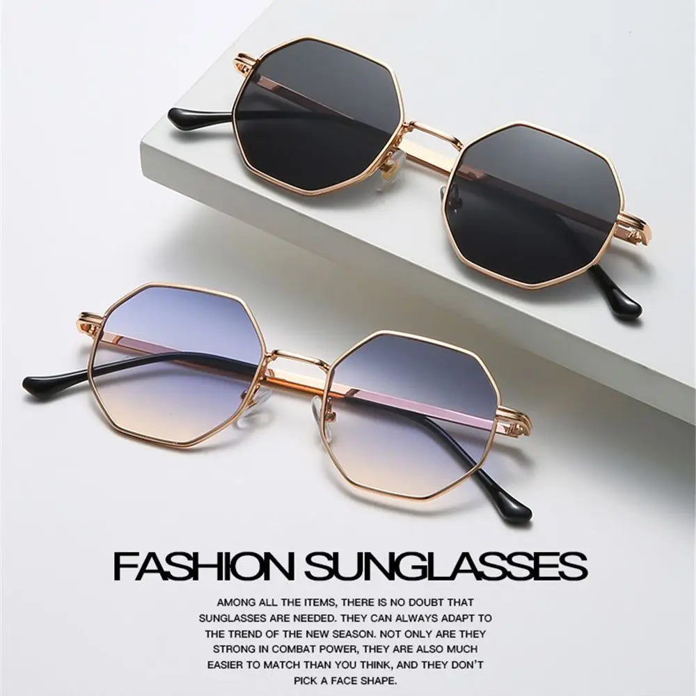 Vintage UV Protection Shades Polygon Sun Glasses Sunglasses Men Women