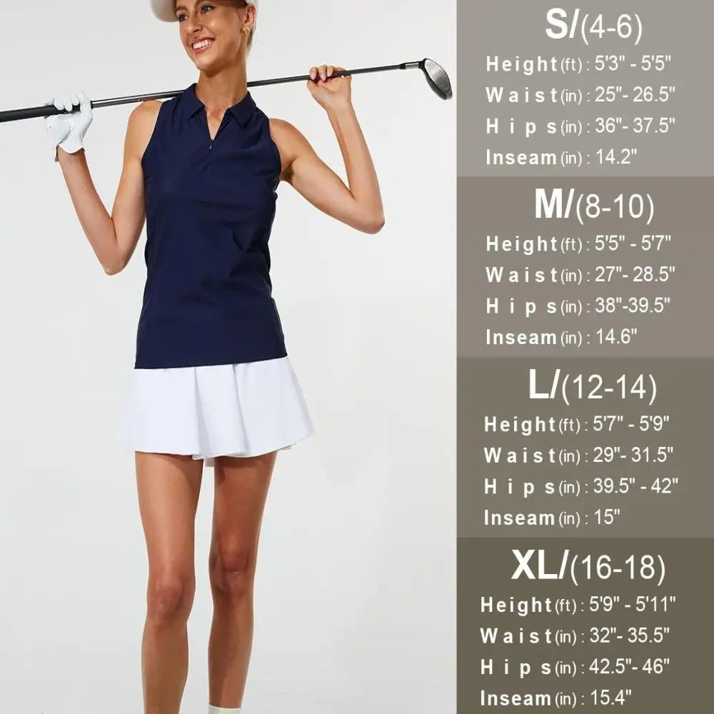 Pleated Tennis Skirts Tummy Control Built-in Shorts Waisted 1 Design