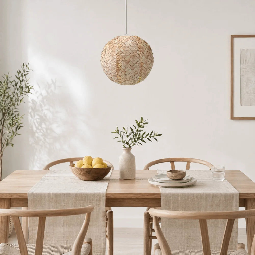 Imitation Bamboo Woven Round Paper Lanterns Foldable Rustic Hanging Lanterns Handmade Hanging Lamp Ball Garden Party Vue