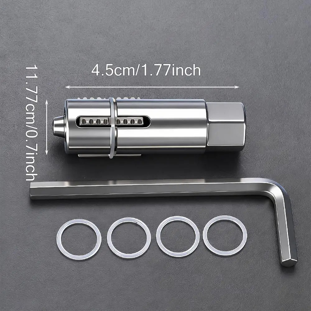 Broken Pipe Extractor Tool 2 Pieces Adjustable 12mm 14mm Pipe Screw Remover with Hex Wrench - for Faucet, Valve, Thread Repair Vue Silver