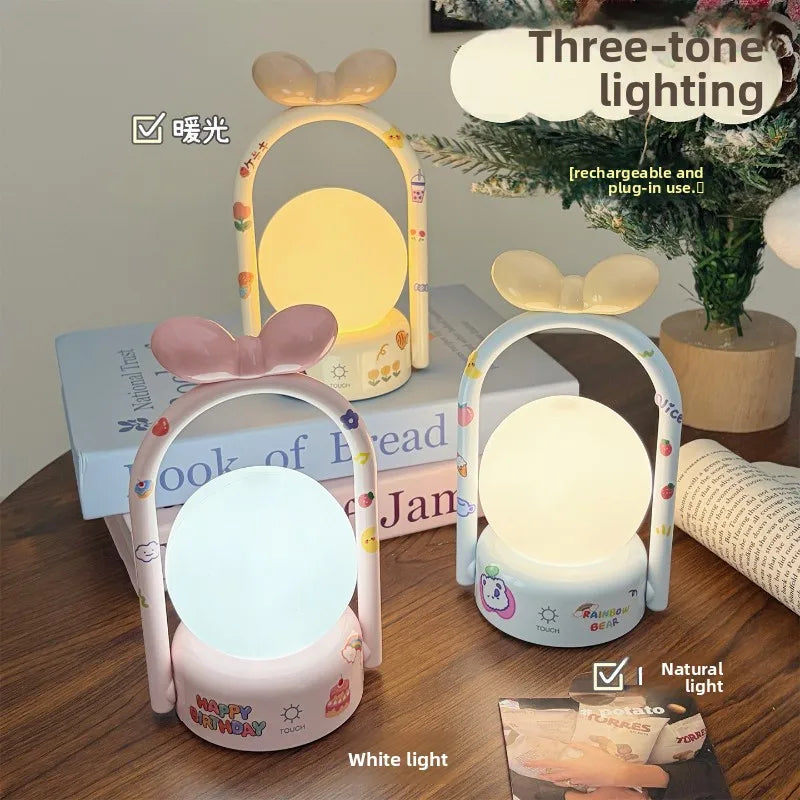 Lovely Wall Hanging Night Light 3 Color Dimmable Ambient Lamp Eye Protection Sleep Light for Bedroom Dorm Decor Vue