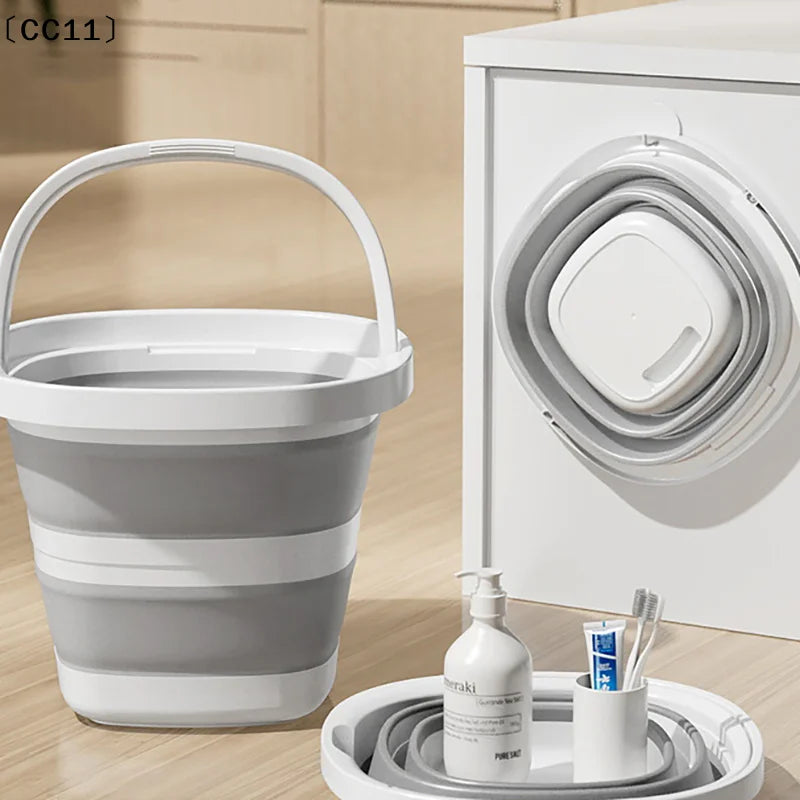 Folding Water Bucket, Large-capacity Multifunction Thickened Hand-held Bucket Outdoor Fishing Plastic Water Bucket〔CC11〕 Vue