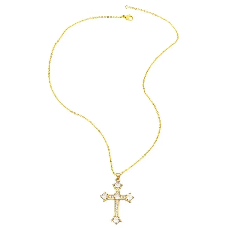 Huitan Hip Hop Cross Pendant Necklace | Cubic Zirconia Pendant Necklace Vue
