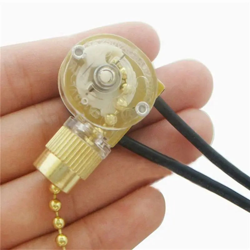 ABKW-6Pack Ceiling Fan Light Switch ZE-109 Fan Switch Ceiling Pull Chain Switch Replacement (Brass) Vue