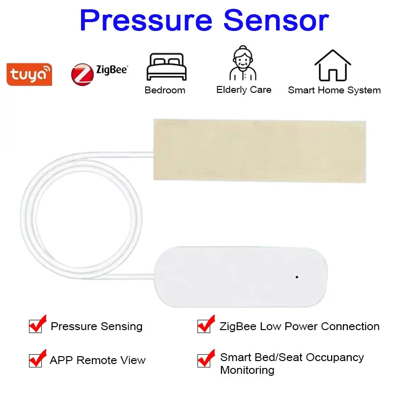 Tuya Zigbee Pressure Sensor Detector Gravity Force Detection Smart Life APP Alarm Sensor Monitor For Smart Home Automation Scene Vue