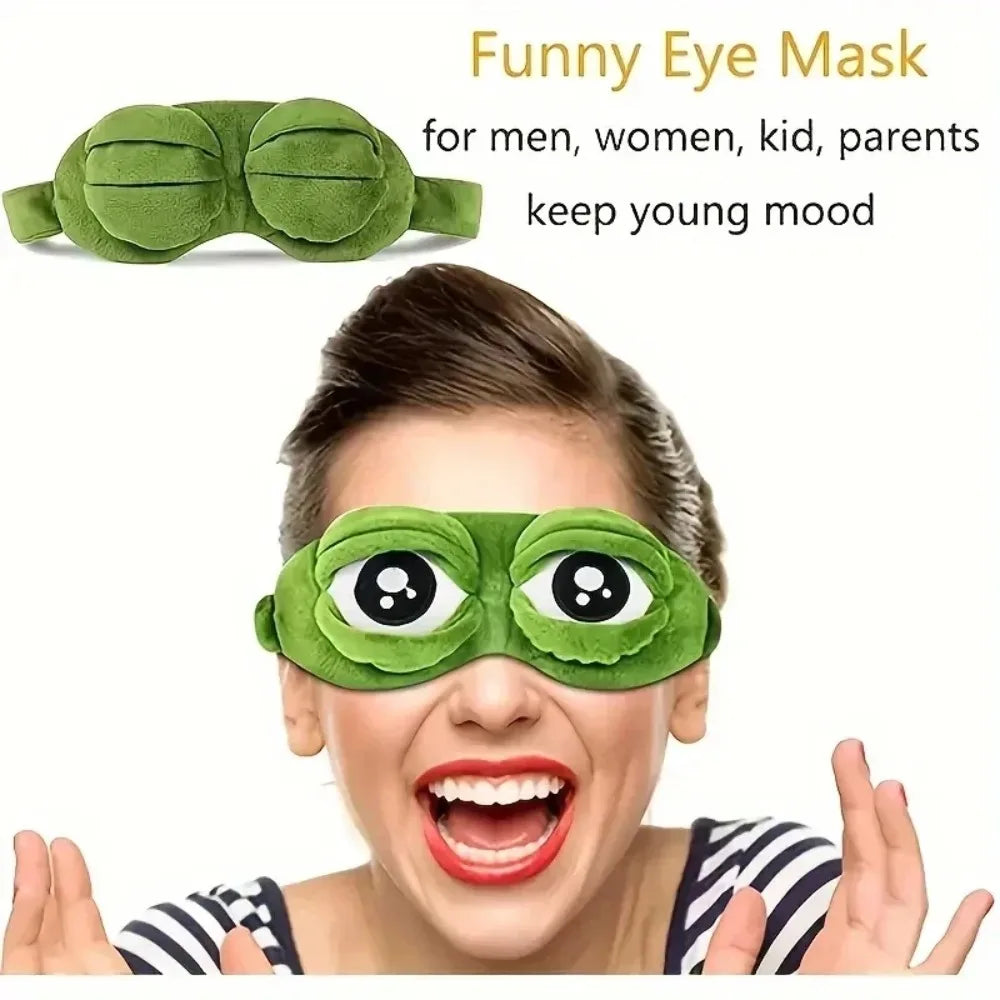 1-40PCS Cute Frog Shaped Weighted Eye Mask Sleep Aid for Women Travel Car Nap Light Blocking Soft Breathable Fabric Vue