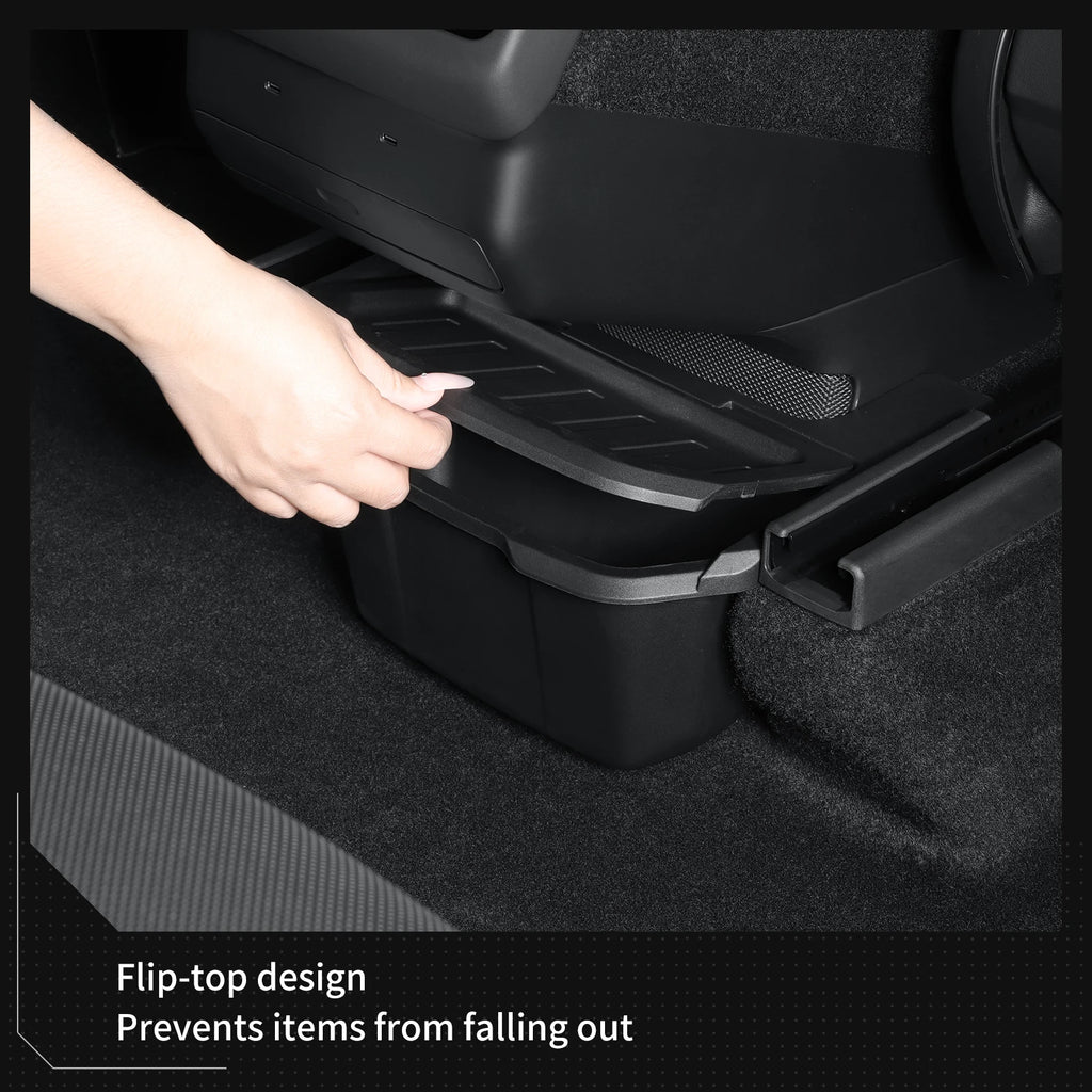 Smabee for Tesla Model YL 2025 2026 (Not Fit Berlin Version) Car Armrest Rear Storage Box Tray Accessories Tidying TPE Black Vue