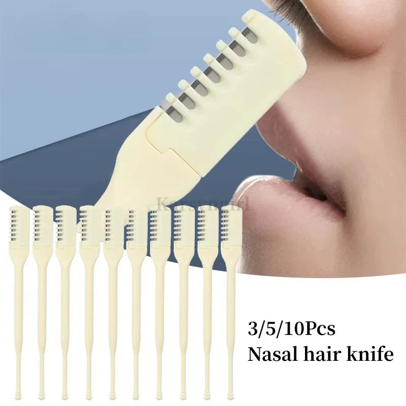 10PCS Nose Hair Scissors Ultra-Thin - Precision Trimmer, Ergonomic Design for Safe & Travel-Friendly Easy Grooming, Compact Vue