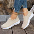 Women's Mesh Slip-On Casual Shoes – Lightweight Wide Fit Summer Slip-On Casual Shoes Vue DZ-YF8-Khaki 37