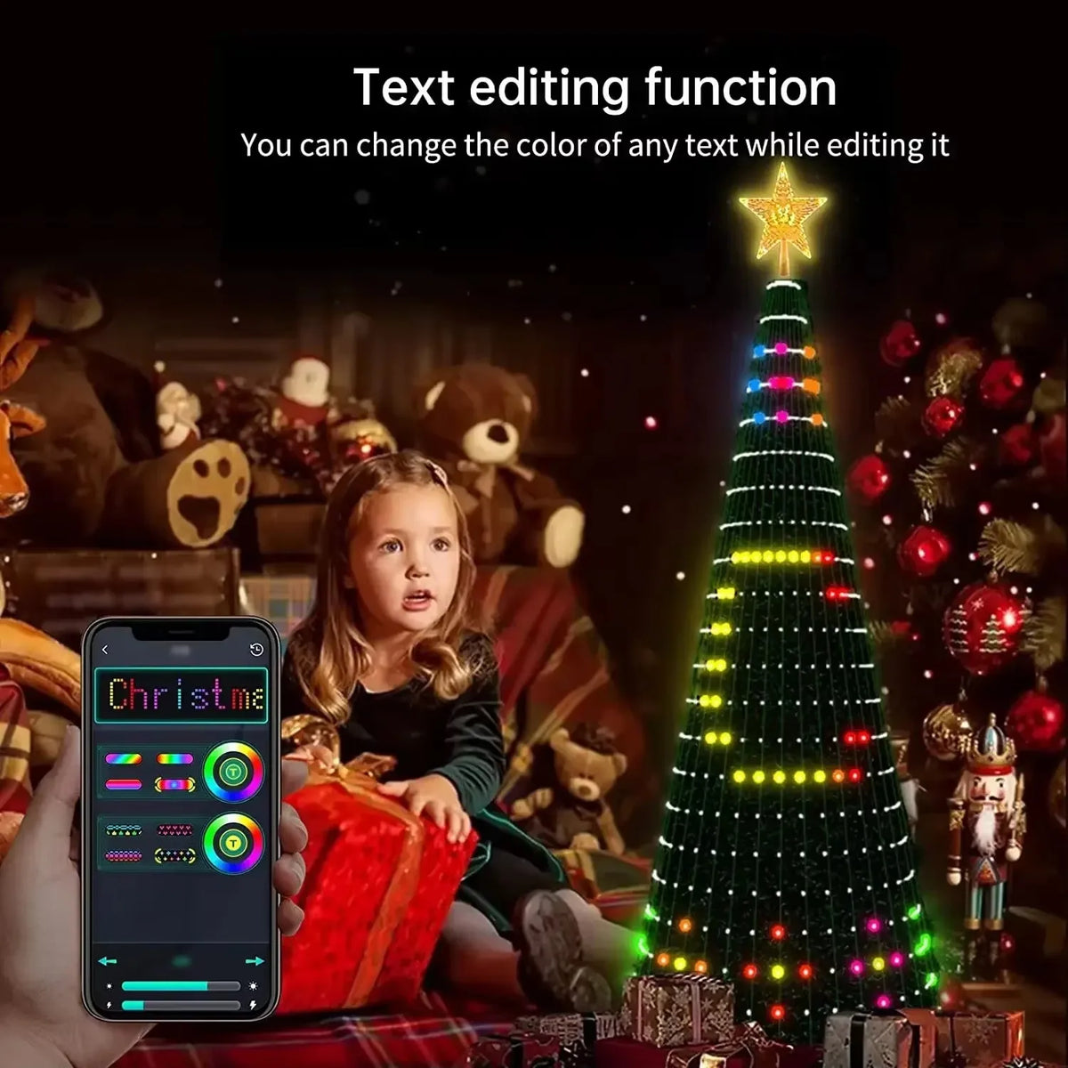 Christmas Advent Smart Christmas Tree Lights DIY Multicolor Fairy LED Star String Waterfall Christmas Gift APP Bluetooth Home Vue