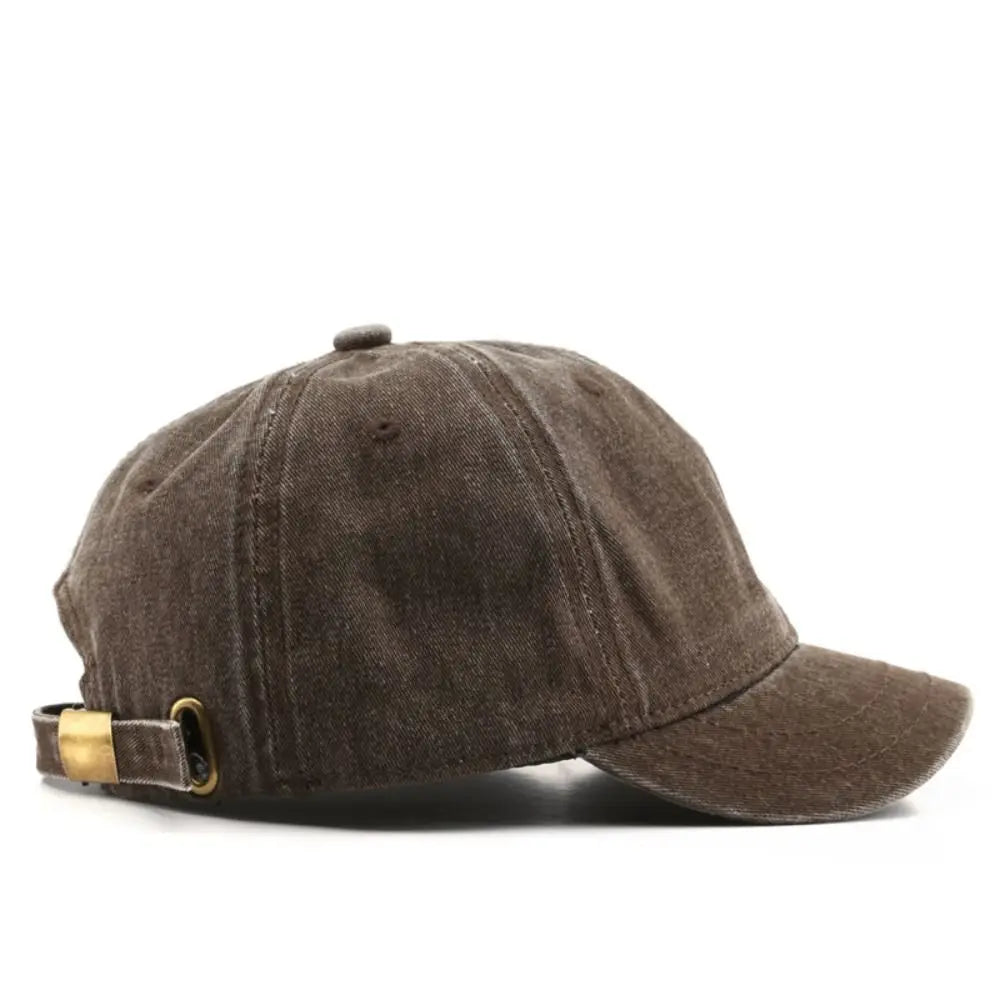 Fashion Short Brim Baseball Cap Adjustable Solid Bucket Panama Washed