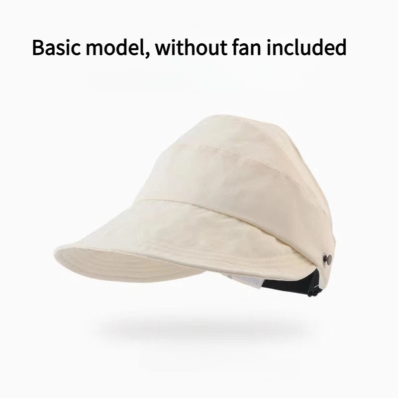 Baseball Cap with Charging Fan Solar Powered Summer Mesh Sun Hat for Men Women Outdoor Breathable UV Protection Cooling Headwear Vue Beige