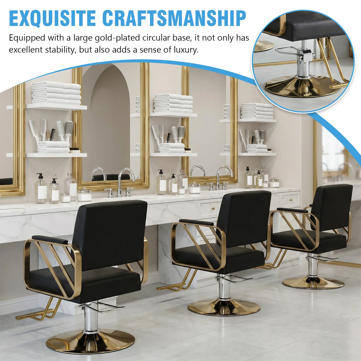 Barber Chair 420 Lbs Heavy Duty Hydraulic 360° Swivel Salon Chair Barber Salon Chair Vue
