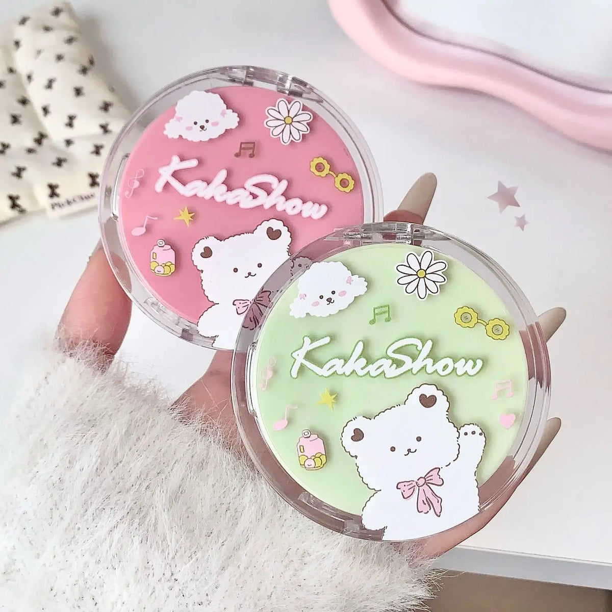 Kakashow Air Cushion Foundation Light Natural Moisturizing Concealer Whitening Oil-control Women Base Long-lasting Makeup Vue