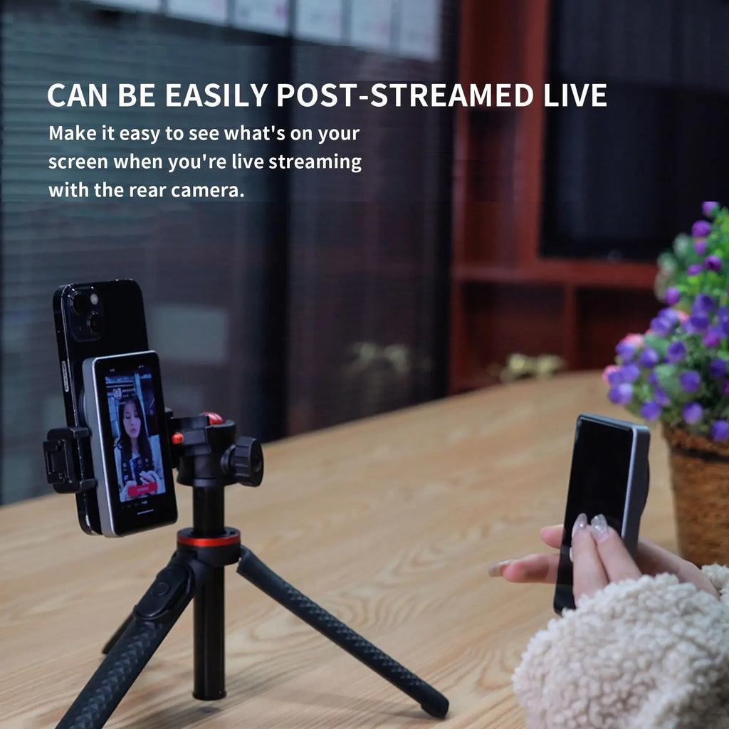 Magnetic Cell Phone Vlog Self Timer Monitor Screen Using Rear Camera Monitor For Live Streaming Creating Content Self-Timer Vue