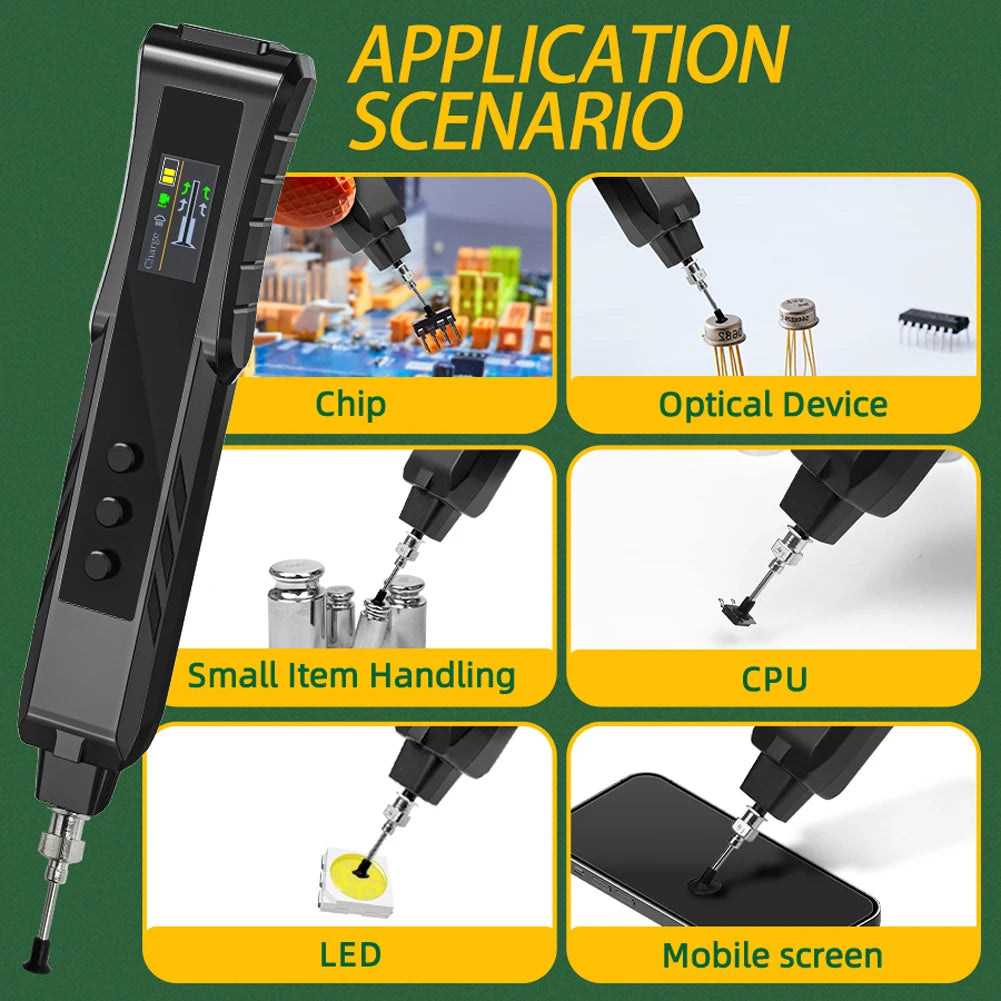Electric Vacuum Chuck Suction Pen Anti Static Rechargeable Vacuum Pickup Tool Vacuum Suction Pen for IC Chip SMD SMT Repair Work Vue