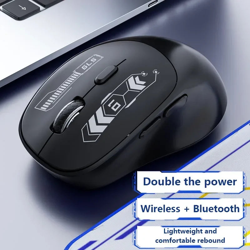 Lenovo 2.4G Wireless Bluetooth Mouse Dual Mode Rechargeable Ergonomic Office Gaming Portable Mice For iPad PC Laptop Mouse Vue Black