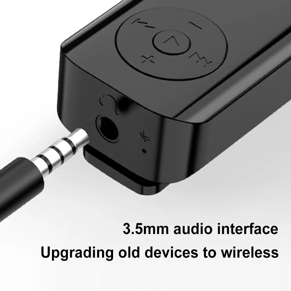 Bluetooth-compatible 5.3 Receiver Wireless 3.5mm AUX Adapter with LED Battery Display for Headphones/Laptop/Radio/Speakers Vue