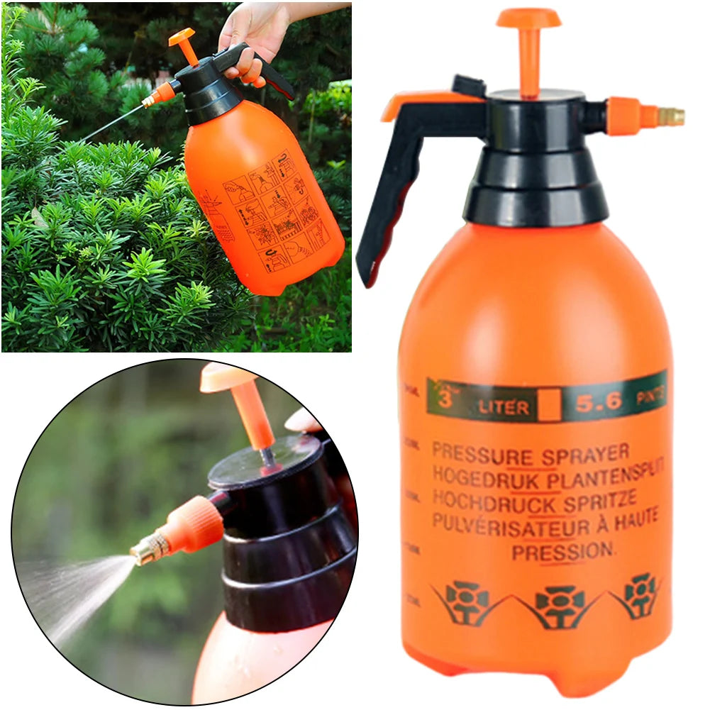 3L Manual Pump Bottle Portable Hand Operated Pressure Spray Bottle Handheld Garden Pump Sprayer Spray Weed Killer/Chemical Water Vue Default Title