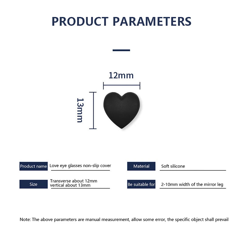 2Pair Fashion Heart Silicone Anti-slip Ear Grip Eyeglasses Leg Ear Hook Stopper Bracket Fastener Accessories Glasses Retainer Vue