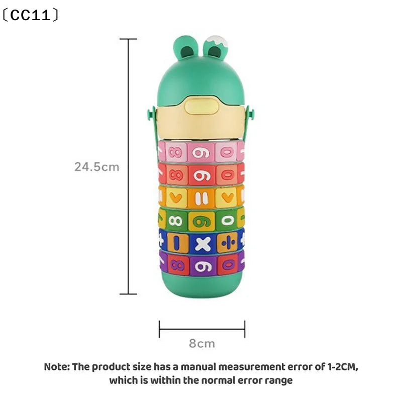 Children's Math Toy Stainless Steel Water Bottle Cute Thermo Strap