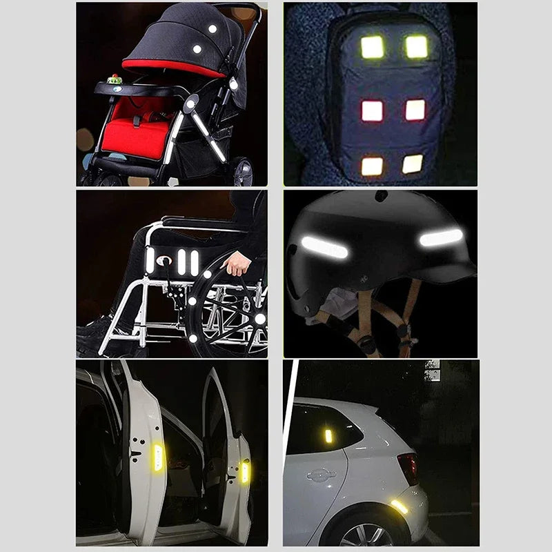 vvocci 10PCS Baby Stroller Multiple Uses Anti Safety Warning-collision Reflective Patch Bicycle Night Light Patch Warning Patch Vue