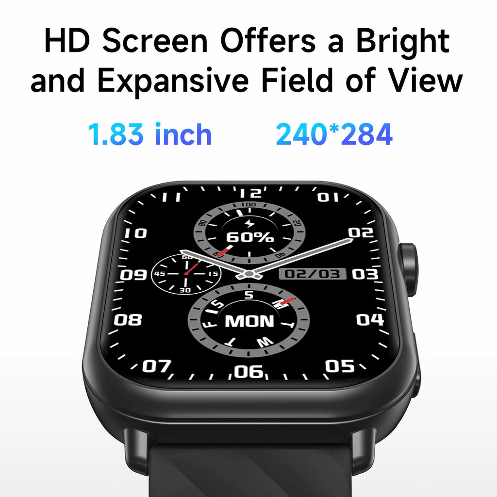 NEW Sport Smartwatch for Android&IOS Bluetooth Call Voice Assistant 1000mAh Large Battery Music Control Men Women Christmas Gift Vue