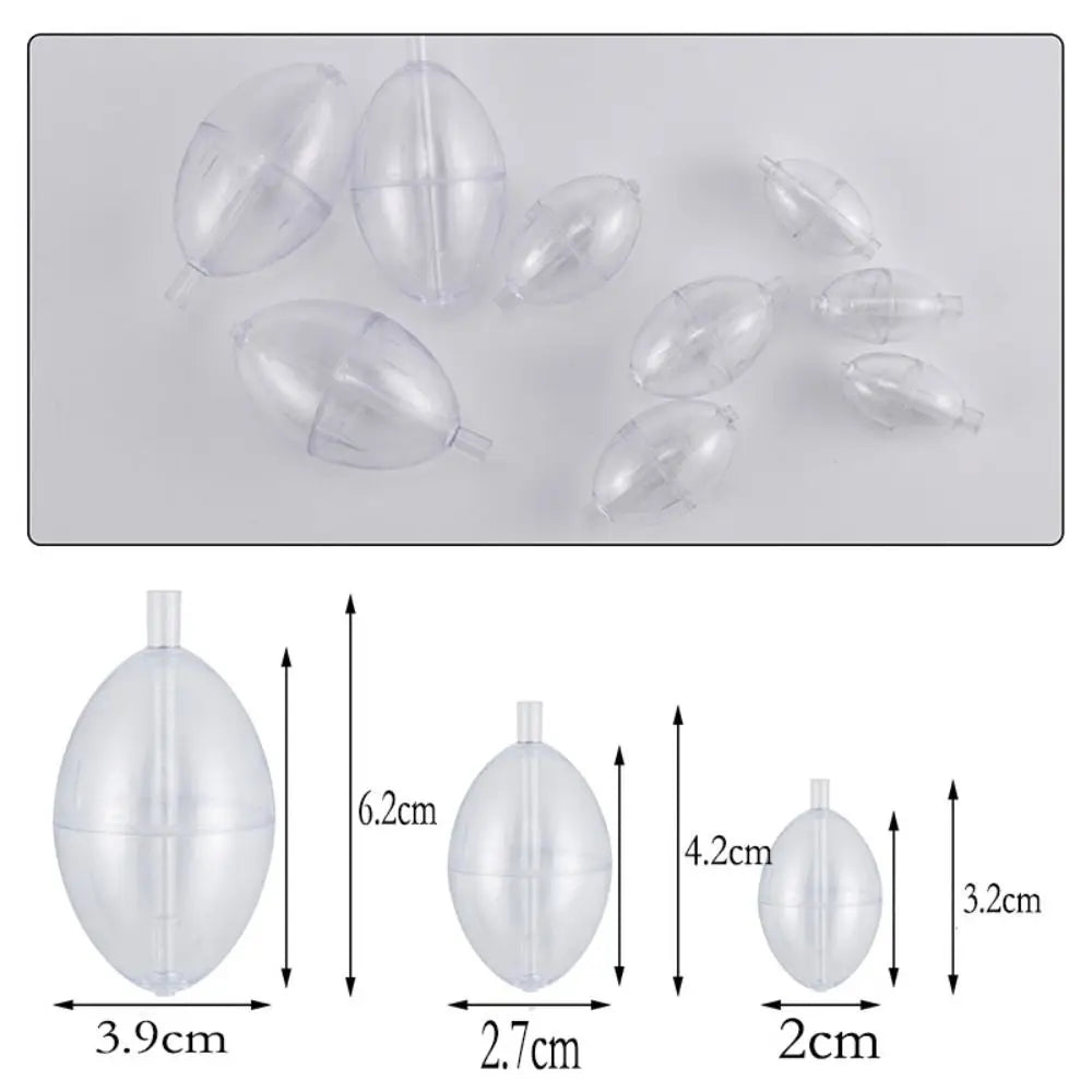 Transparent Fishing Plastic Clear Surface Float Oval Plastic Transparent Oval Bubble Float Highly Sensitive Vertical Vue