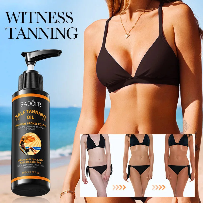 100ml Tanning Spray: Lightweight Texture, Moisturizing, Beautiful Black Tone, Creates a More Wild and Confident Look. Large Capacity, Beautiful Tan Finish, Streak-Free, Quick-Drying, No Tanning Effect. Vue
