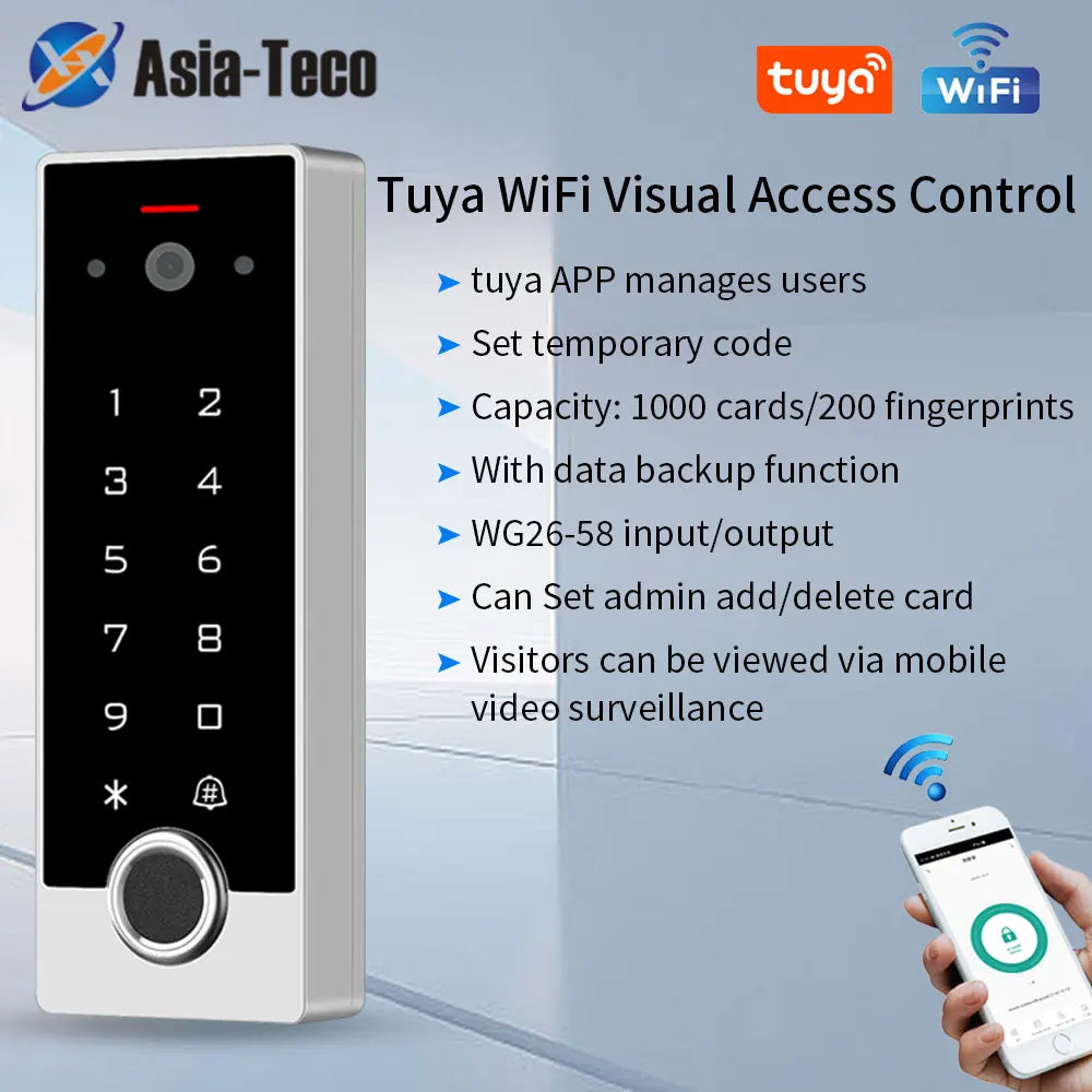 1080P Tuya Video Intercom for Home Access Control System Wifi fingerprint Access Keypad Door Opener and Intercom without monitor Vue