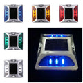 Square Solar Road Stud Light Double Side Reflective LED Ground Light IP68 Waterproof Aluminum Solar Energy Spike Lights Vue Yellow
