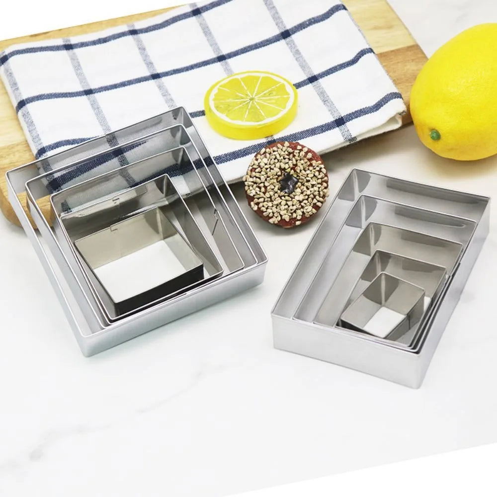 5Pcs/Set Bake Tools Stainless Steel Biscuit Mold Rectangle Convenient Cookie Cutter DIY Portable Dough Mold Kitchen Vue