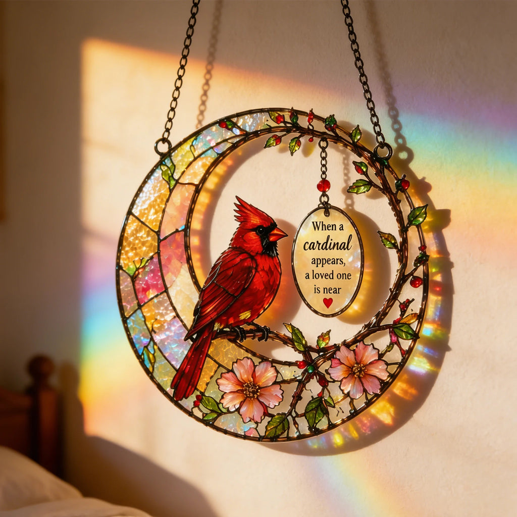 Red Bird Hanging Suncatchers Easy To Install Window Hanging Ornament for Home Garden Party Wedding Housewarming Gifts Vue