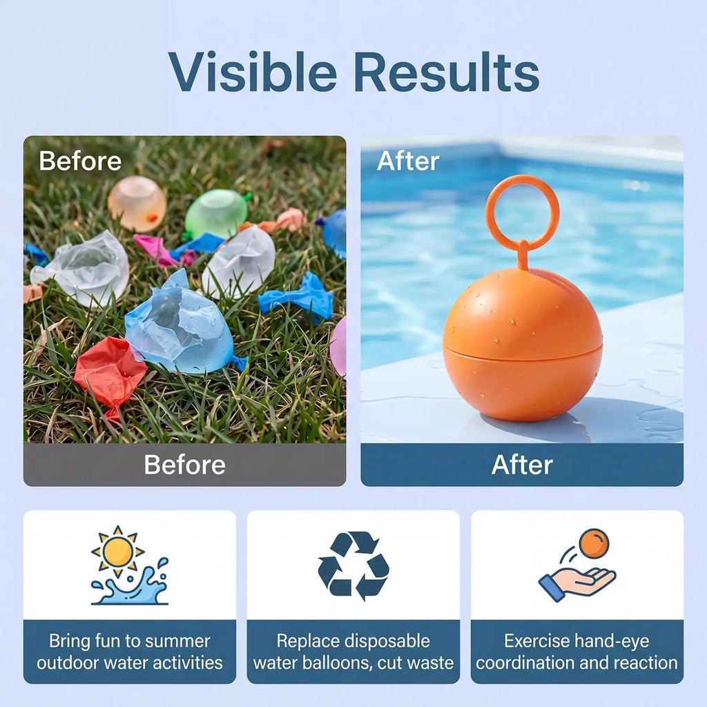 Reusable Water Balloons Quick Fill Summer Pool Toy Refillable Water Ball Toy for Kids Boys Girls Party Park Camping Garden Lawn Vue