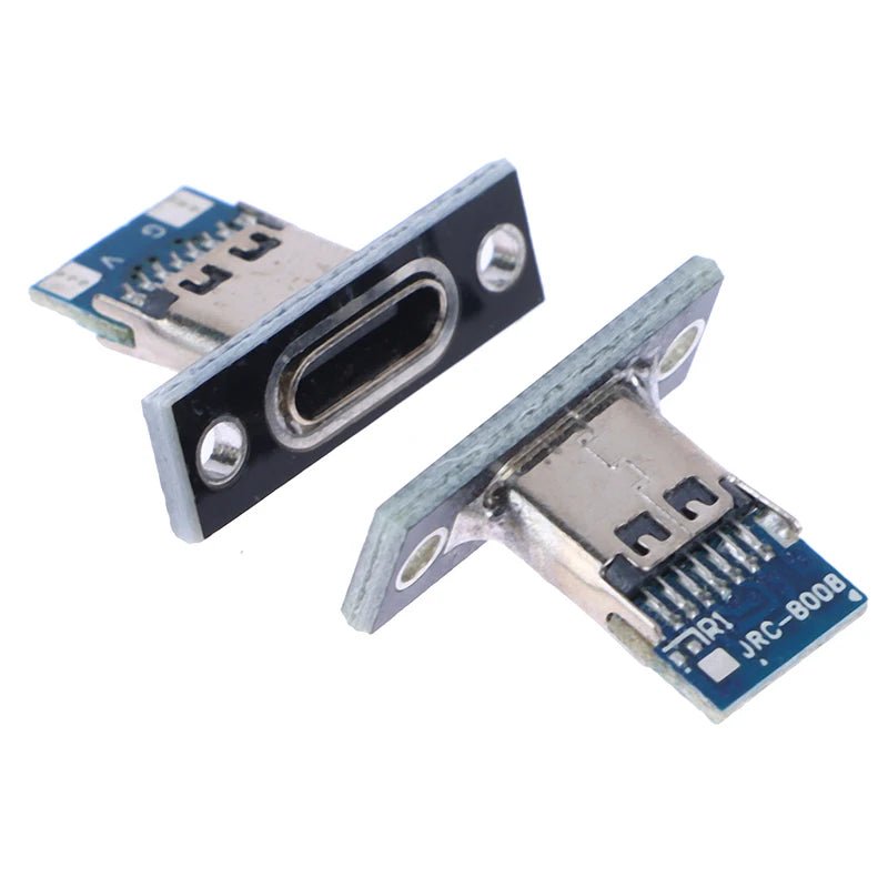 10pcs 3.1 Type-C 2Pin 4Pin Female Connector Jack Charging Port USB 3.1 Type C Socket With Screw fixing plate Type-C USB Jack Vue