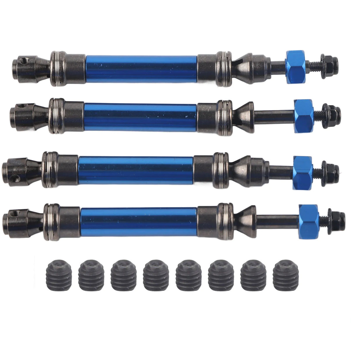 4Pcs CVD Front Rear Drive Shaft Metal Transmission Axle for Traxxas Slash 4X4 1/10 RC Car Vue Blue