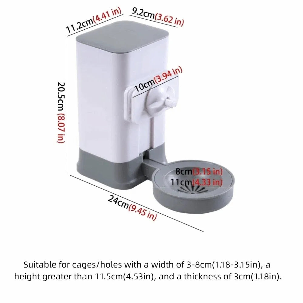 1.5L Dog Water Dispenser Large Capacity Leak-Proof Cage Hanging Water Bottle Easy to Clean Adjustable Hanging Crate Water Bowl Vue