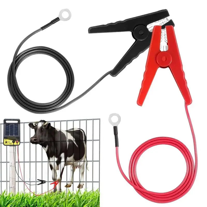 Electric Fence Lead Wire with Alligator Clips – 2 Pack, 3ft Fence Lead Wire Vue