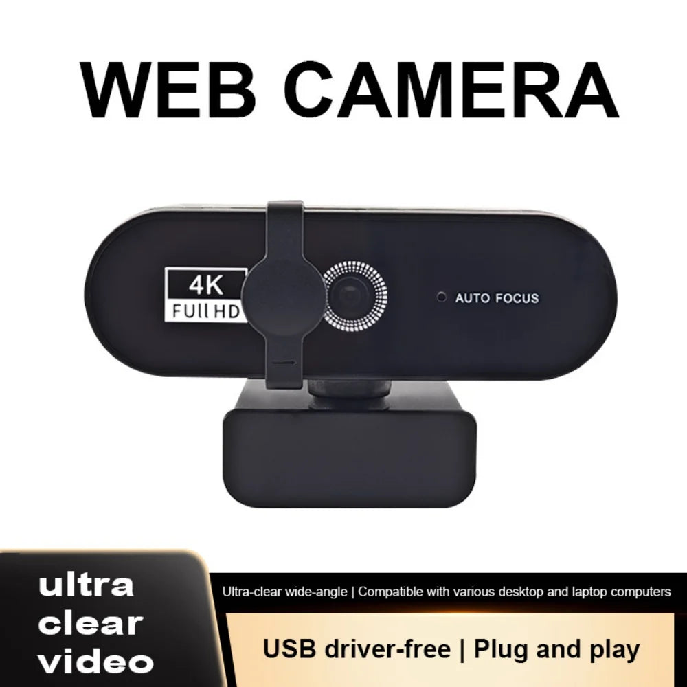 4K Auto Focus 1080p Computer Webcam High Definition Network Usb Live Broadcast Professional 2k Full HD Webcamra with Microphone Vue